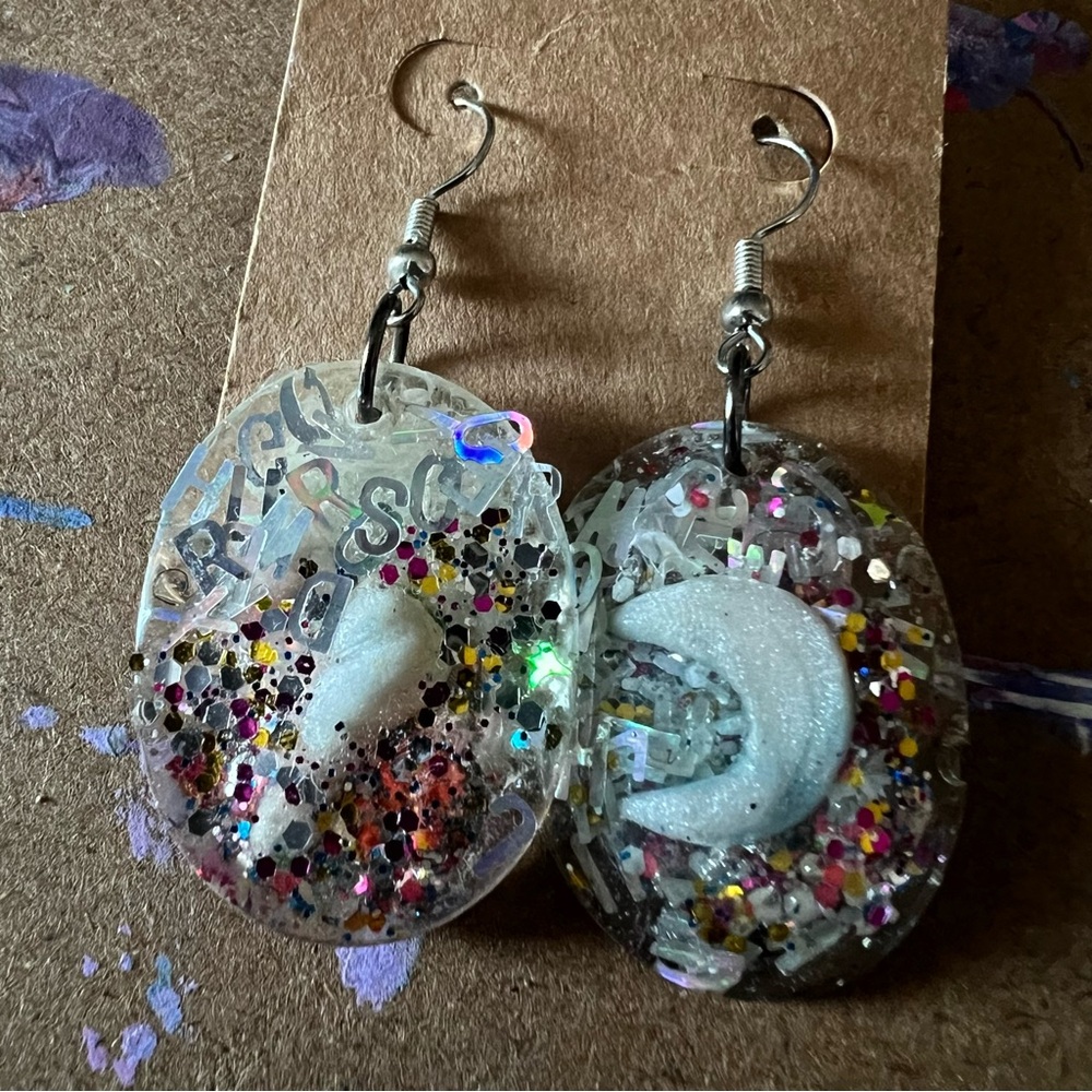 Four-twenty friendly sky high in the moon earrings